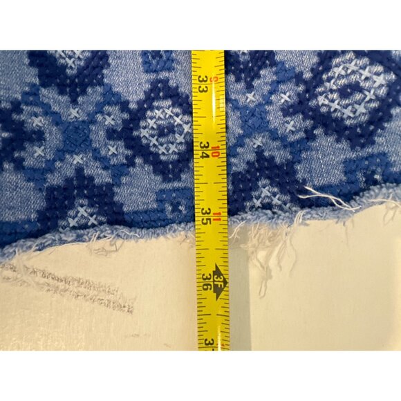 Lauren Ralph Lauren Womens Jeans Sz 18W Cropped Embroidered Raw Hem Blue Stretch - Picture 13 of 15